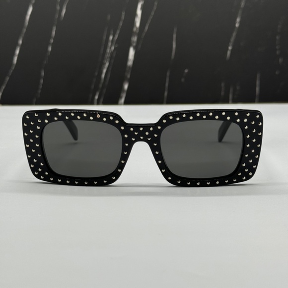 NEW CL4213IS 01A CELINE BLACK GREY OVERSIZED SQUARE WOMEN CELINE SUNGLASSES - Picture 4 of 11